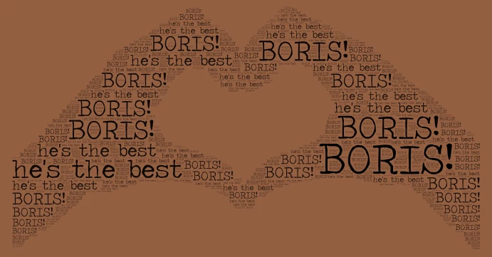Boris word cloud art