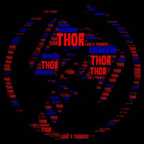 Thor word cloud art