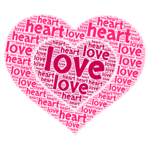 Love With Your OWN Heart word cloud art