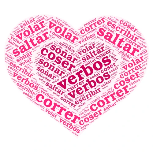 corazon de verbos word cloud art