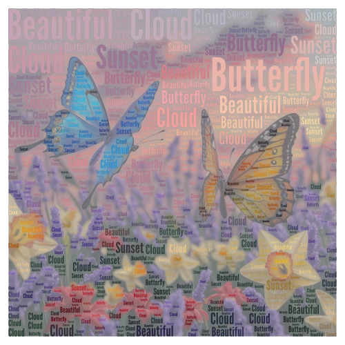 Butterfly word cloud art