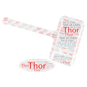 thor son of odin word cloud art