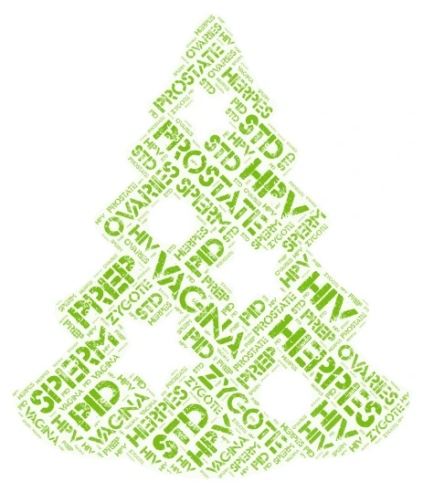 Christmas tree word cloud art