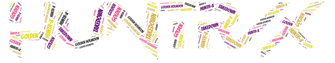 Huntr-X K-pop Demon Hunters Team word cloud art