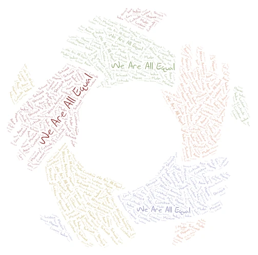 We Are All Equal word cloud art