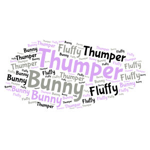 Thumper word cloud art