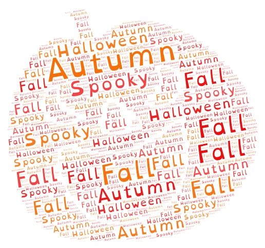fall season word cloud art