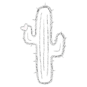 Cute cactus word cloud art
