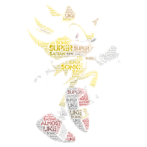 Super Sonic word cloud art