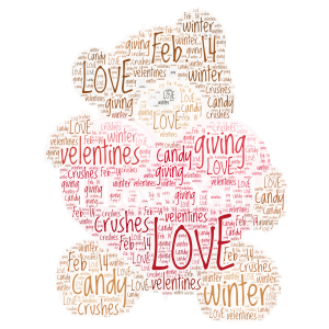 Valentines word cloud art