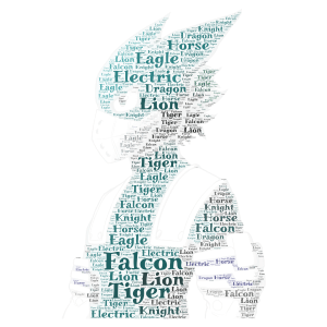Knight of the falcon word cloud art