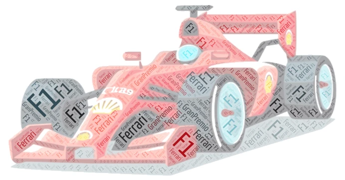 F1 ferrari word cloud art