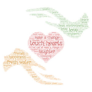touch hearts word cloud art