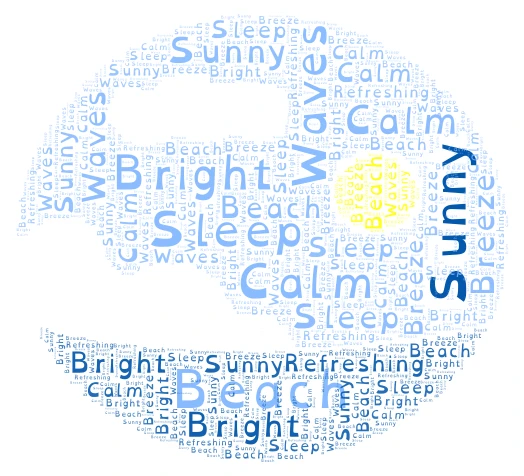 Beach Vibes word cloud art