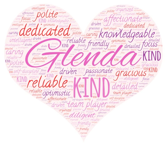 Glenda  word cloud art