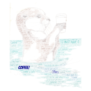 People with Coffee be like: word cloud art