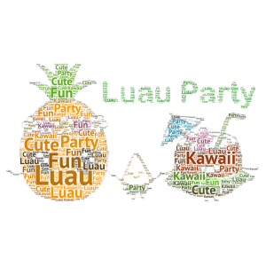 Party Anyone? (Kawaii) word cloud art