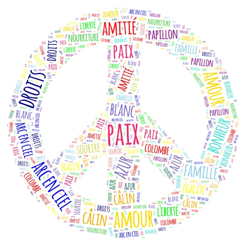 Paix  1B word cloud art