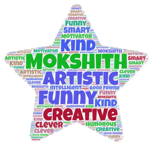 Mokshith word cloud art