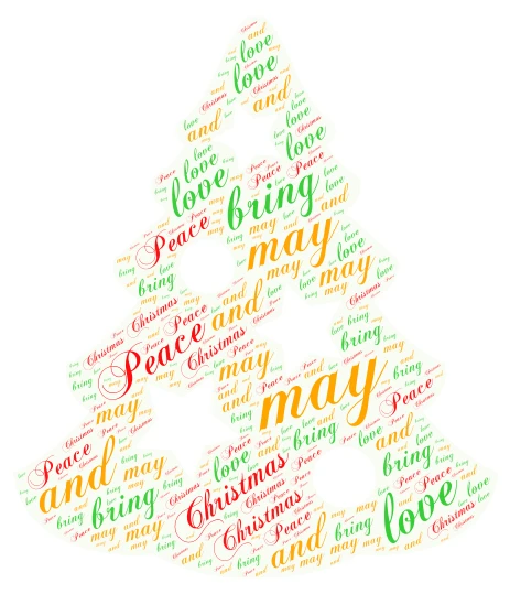 may Christmas bring peace and love word cloud art