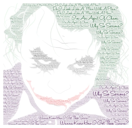 The Joker word cloud art