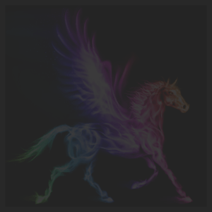 Rainbow neon unicorn word cloud art