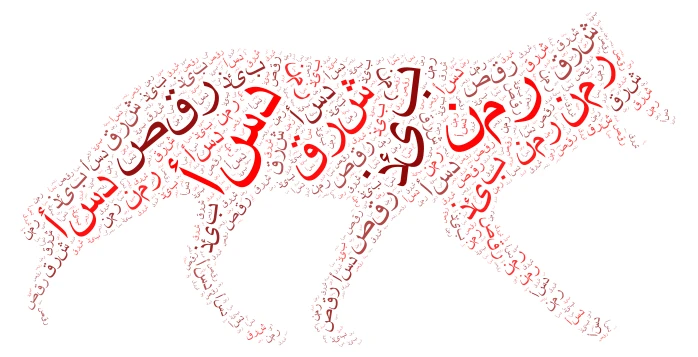 الحيوانات المفترسة word cloud art