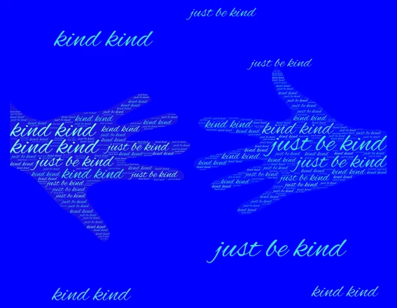 just be kind kind  word cloud art