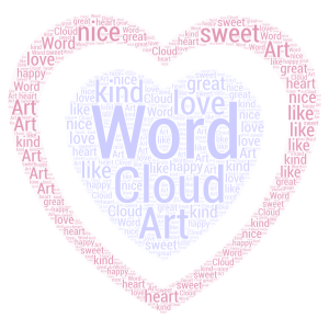 heart word cloud art
