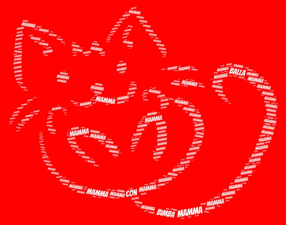 Mamma che balla con bimba word cloud art