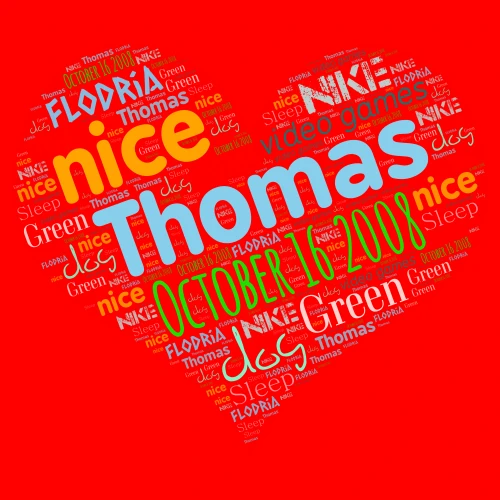 Thomas word cloud art