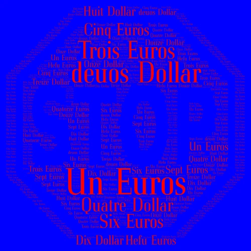French Numbers word cloud art