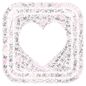 Try to find the word GUM! word cloud art