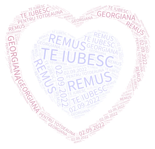 TE IUBESC word cloud art
