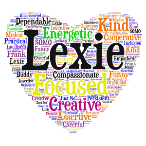 Lexie heart 2019 use word cloud art