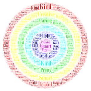rainbow of kindness word cloud art