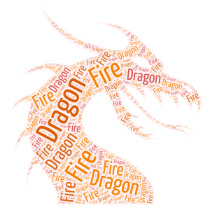 Dragon!!! word cloud art