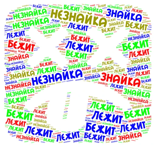 Незнайка лежит- а знайка бежит- word cloud art