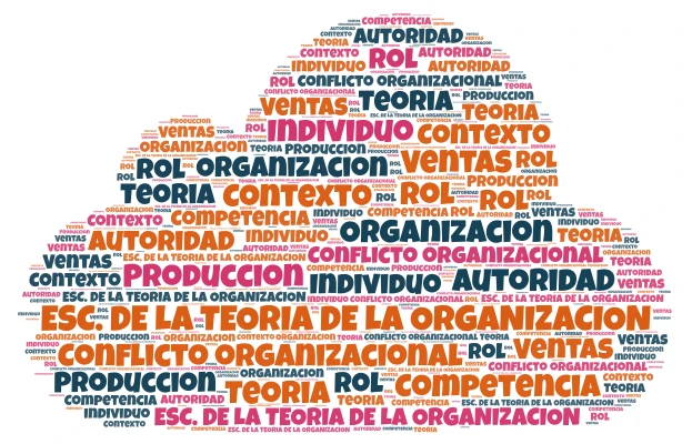 ESC. TEORIA DE LA ORG word cloud art