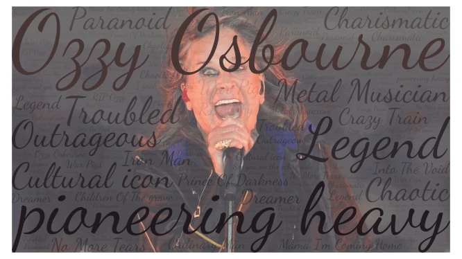 RIP Ozzy Osbourne  Comments check word cloud art