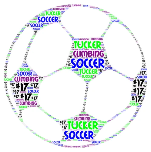 Soccer word cloud art