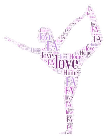  H love's dance word cloud art