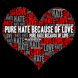 Pure hate because of love word cloud art