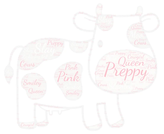Preppy Cow word cloud art