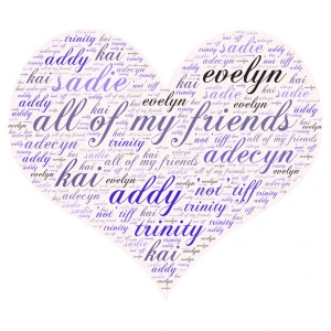 All of my friends word cloud art