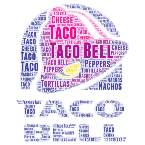 Taco Bell word cloud art
