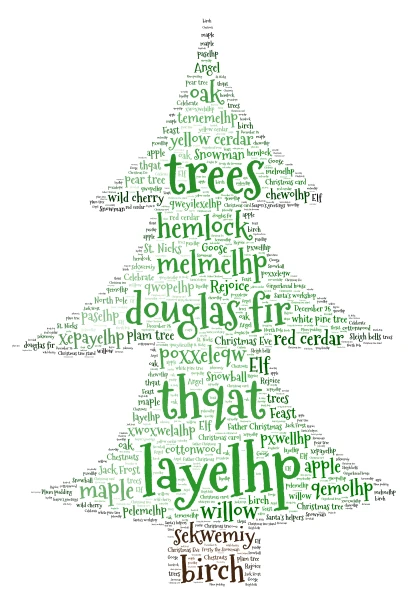 trees word cloud art