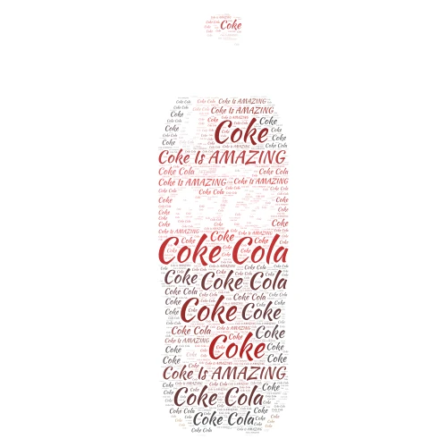 Coke word cloud art