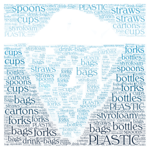 Plastic Rubbish In The Sea word cloud art