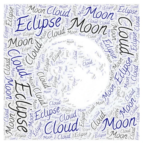 Moon word cloud art